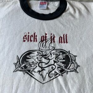 Original 1990s Sick Of It All Double Sided Baby T girl top Youth Large // Small